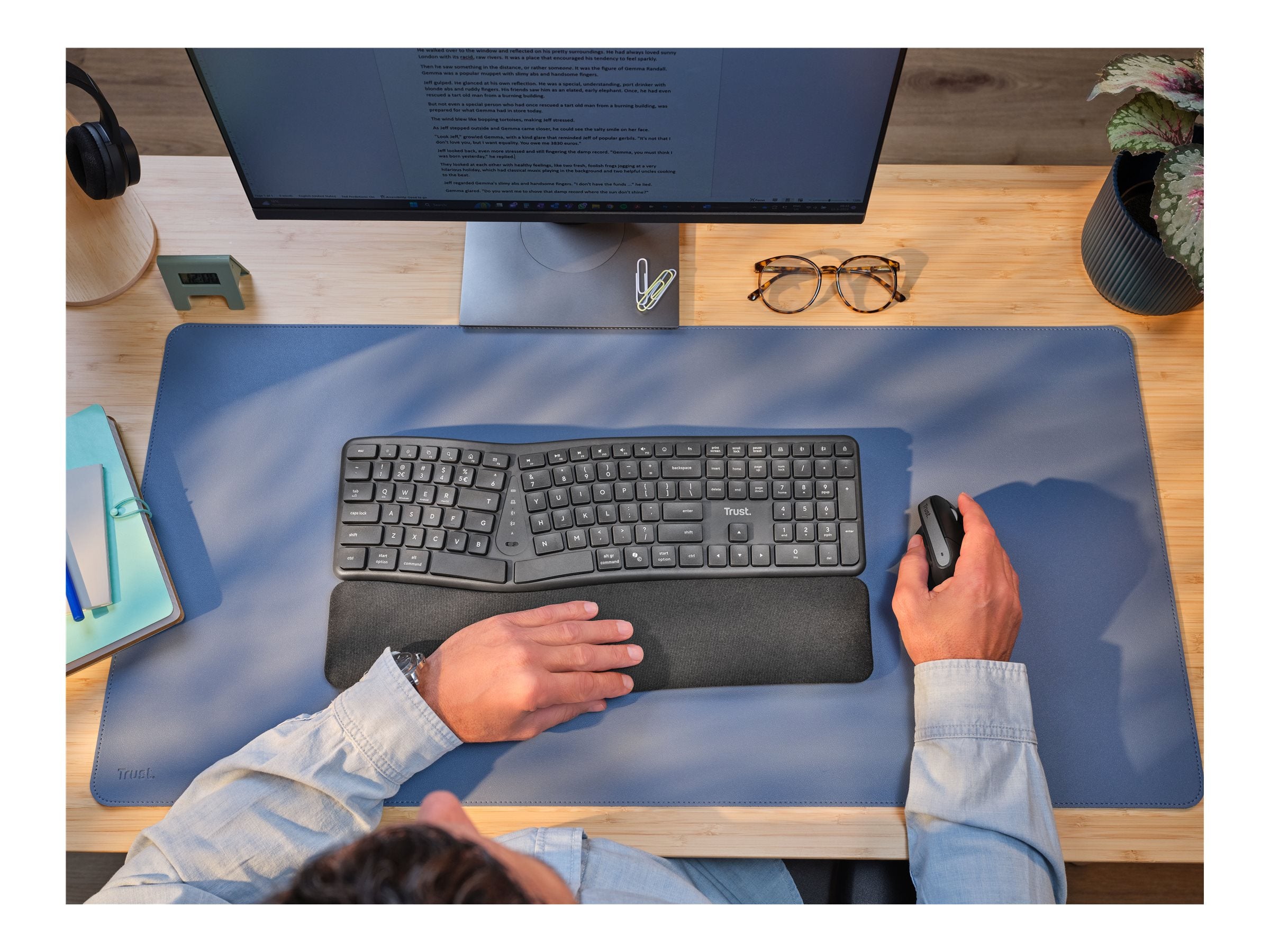 TRUST Clavier sans fil KEYRA ergonomique Bluetooth