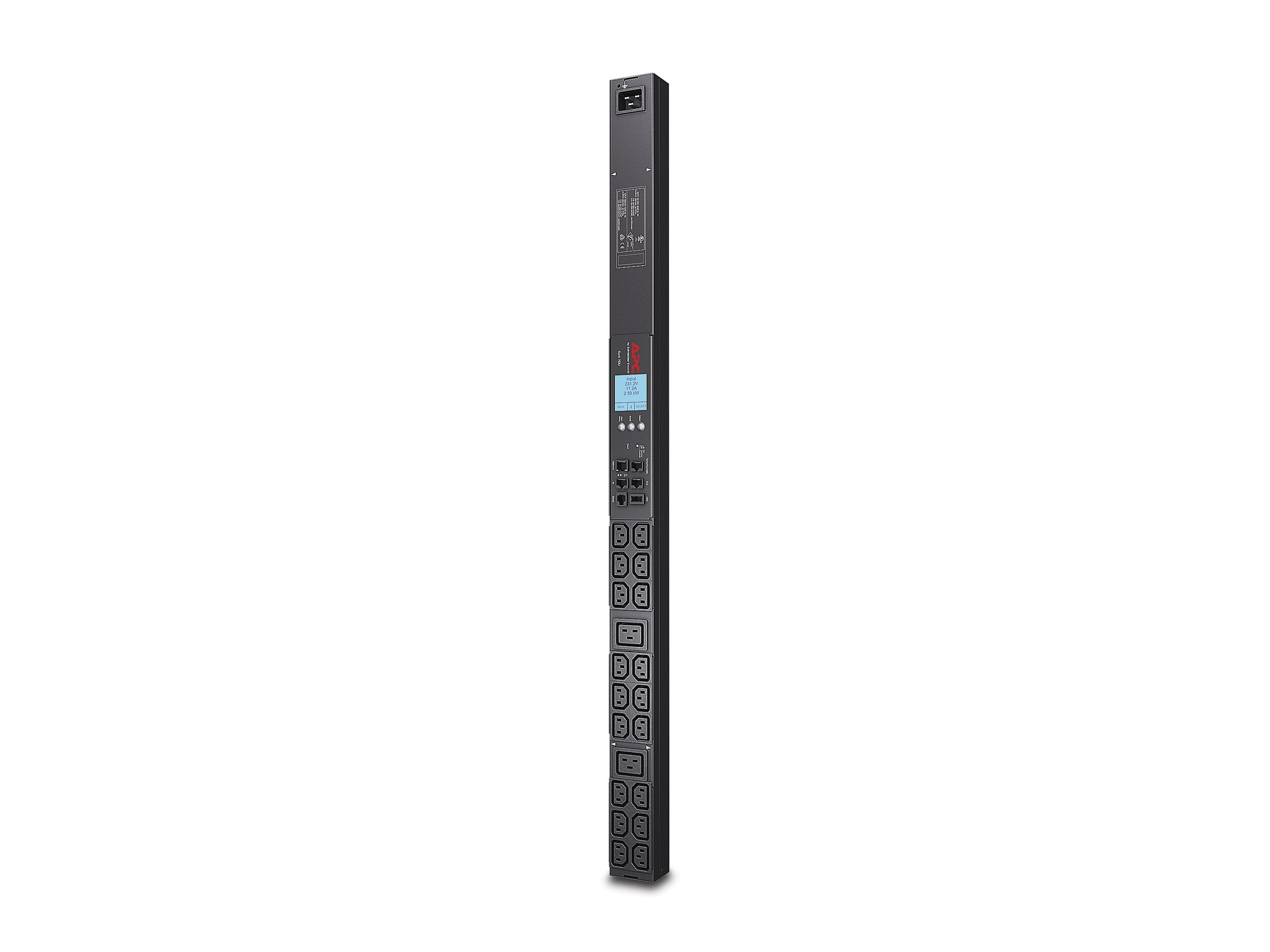 APC Metered Rack PDU Rack AC 200/208/230V RS-232 input IEC 60320 C20 output connectors 20 power IEC 60320 C13 IEC 60320 C19 BK