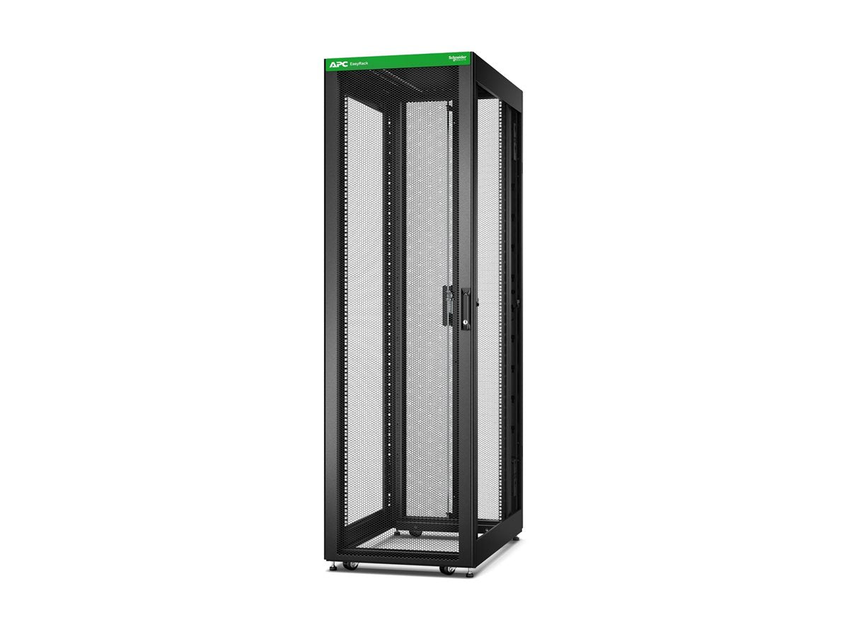 APC Easy Rack 42Ux600x1000 with Roof castors feet and 4Brackets No Side panels Bottom black
