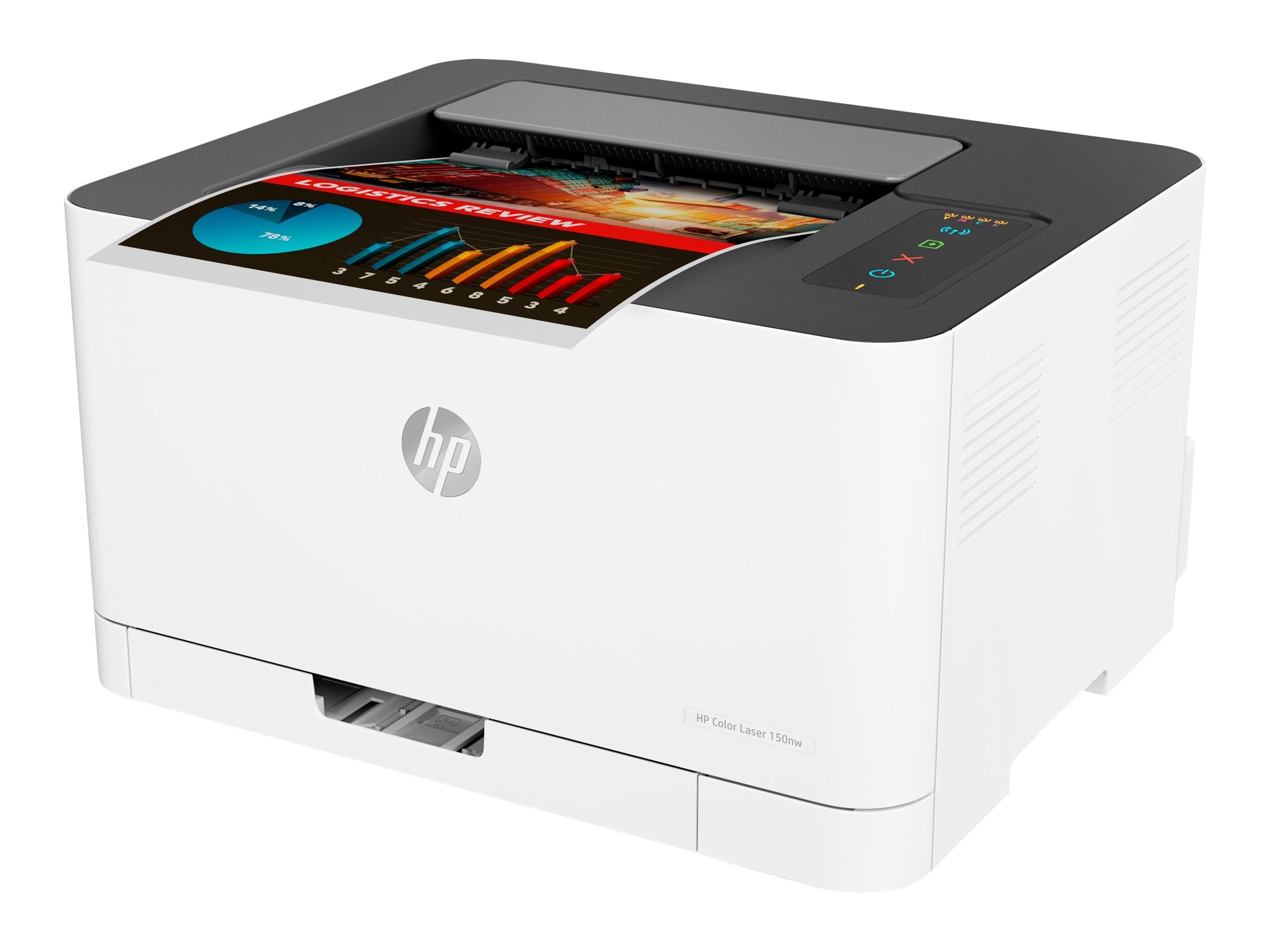 HP Color Laser 150nw Printer colour laser A4 600x600dpi 4ppm colour 18ppm capacity 150 sheets USB 2.0 LAN Wi-Fi