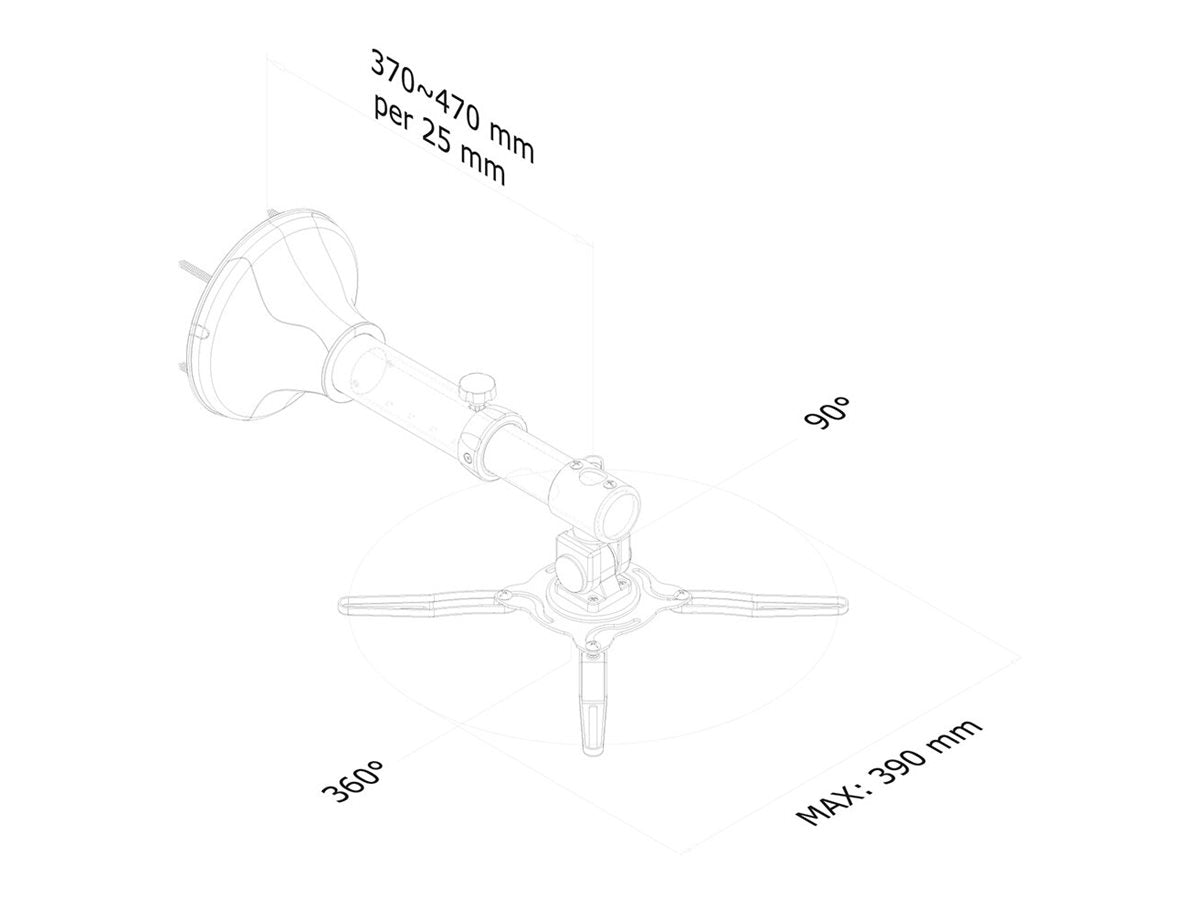 NEOMOUNTS BEAMER-W050SILVER Support mural pour vidÃ©oprojecteur - p 37-47 cm - orientable