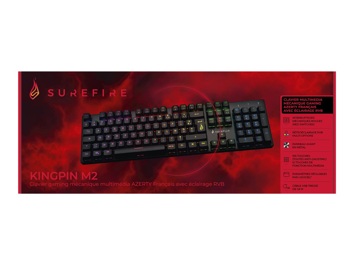 VERBATIM SUREFIRE KINGPIN M2 MECHANICAL MULTIMEDIA RGB GAMING KEYBOARD AZERTY FRENCH WCF (P)