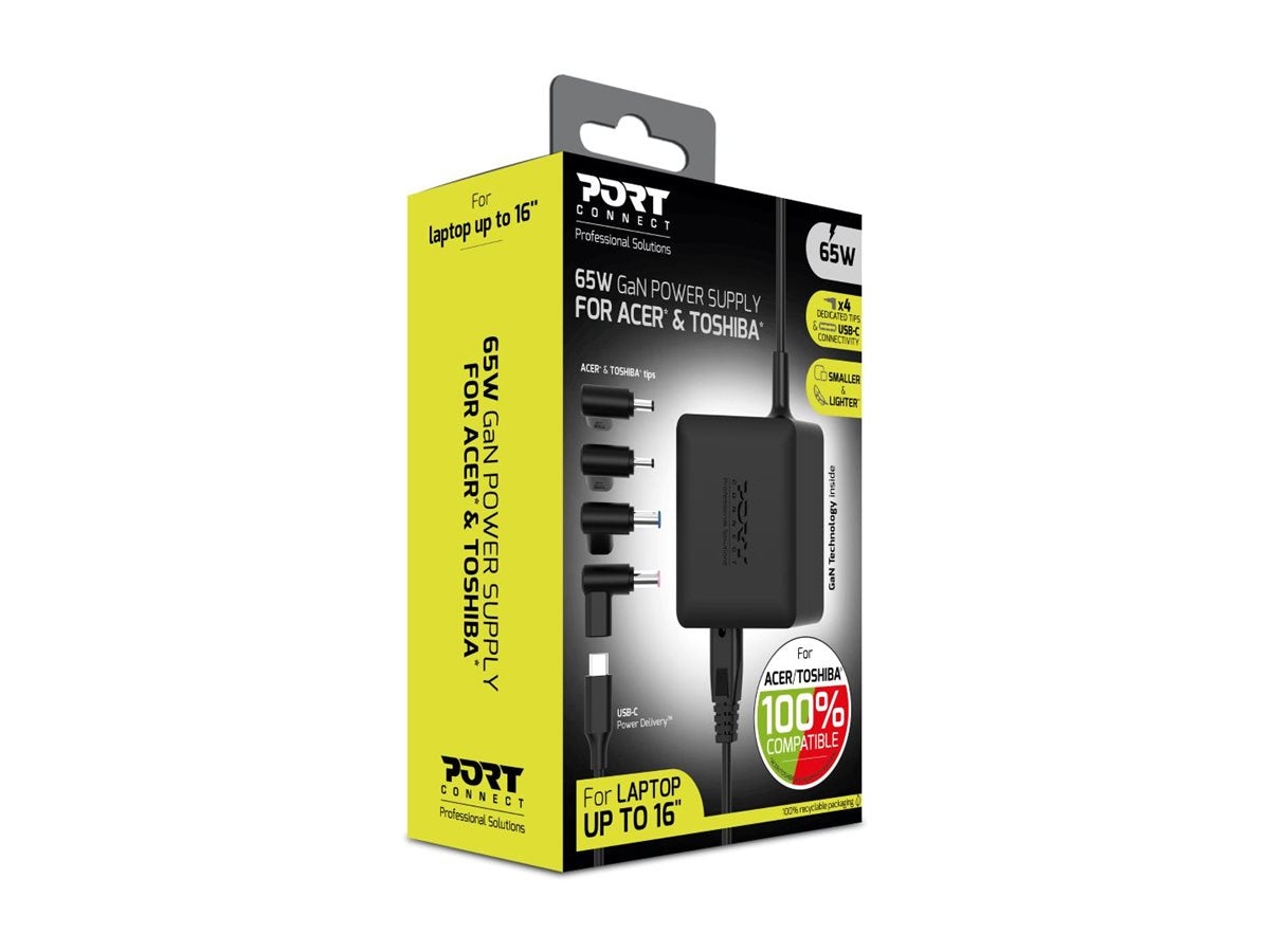 PORT DESIGNS Power Supply GaN 65W - ACER/TOSHIBA - EU