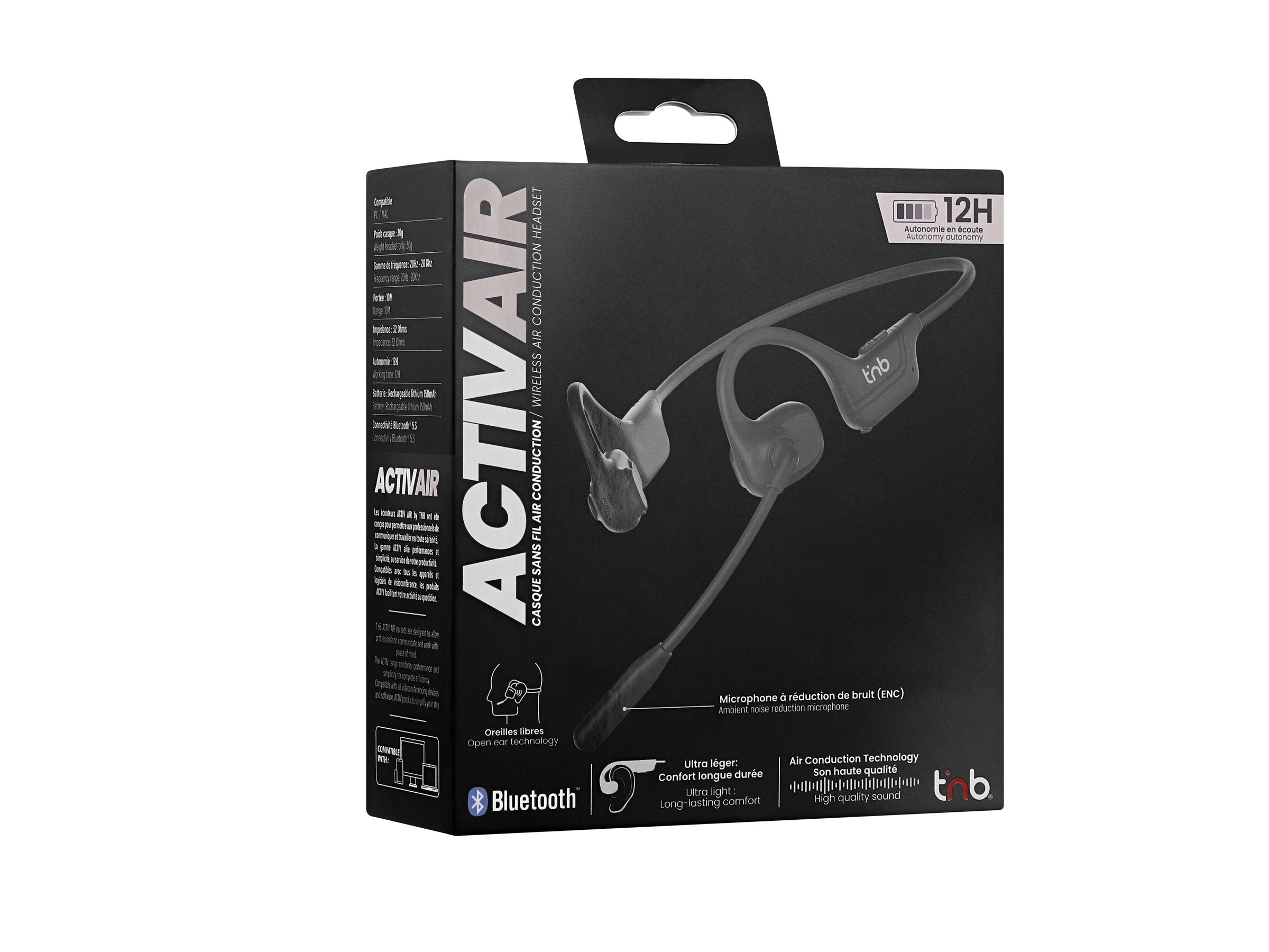 TNB Ultra-light Bluetooth Headset Microphone Air Conduction