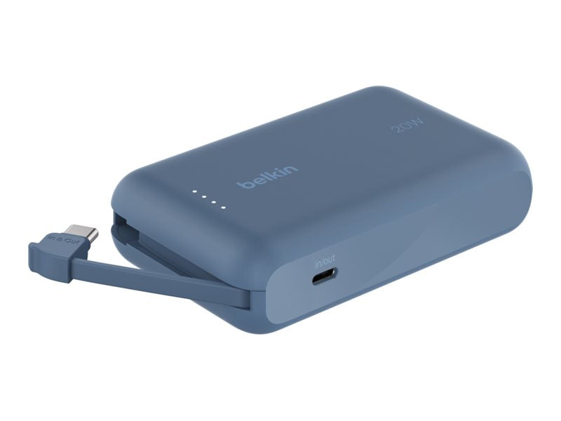 BELKIN 10k PD20w Integrated USB-C Cable Power Bank Blue