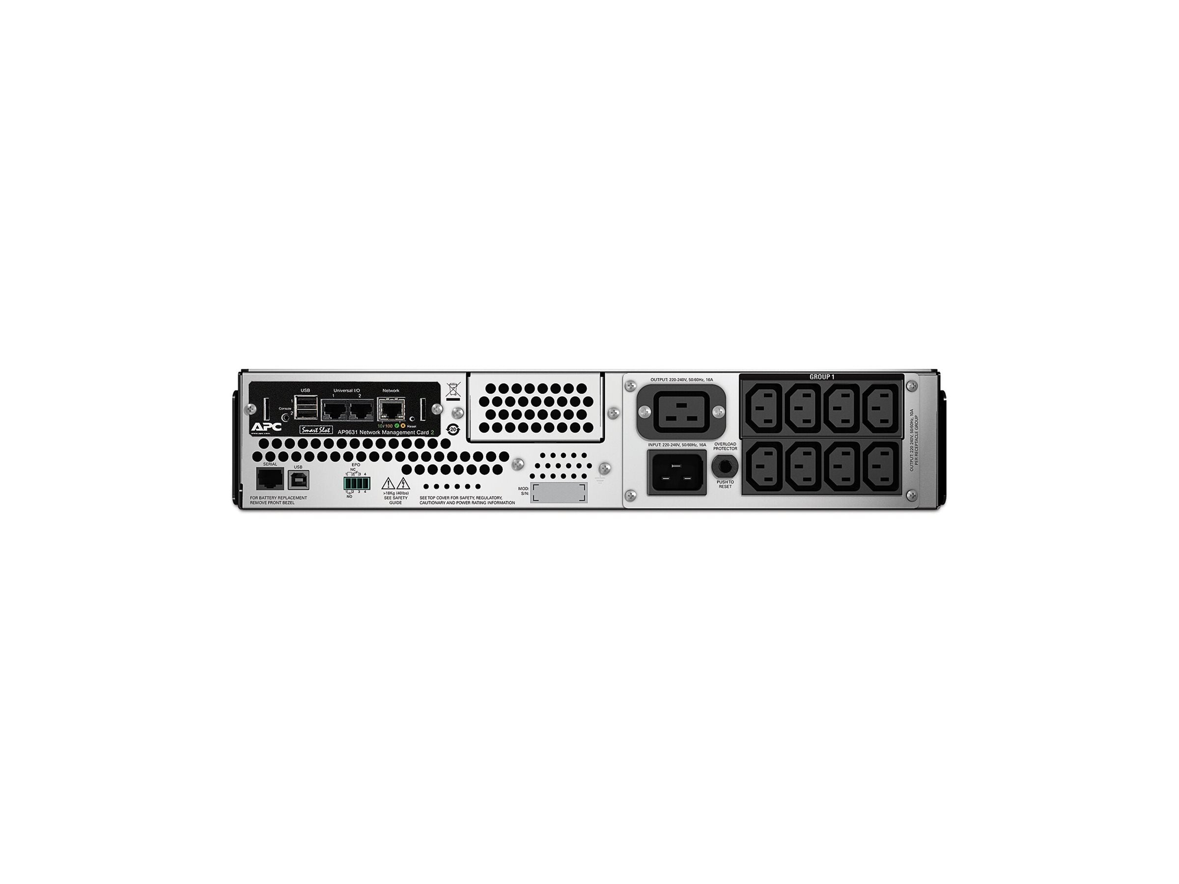 APC Smart-UPS 3000VA LCD RM UPS Rack AC 230V 2700Watt 3000VA Ethernet RS-232 USB oc 9 2U BK with APC UPS Network Management Card