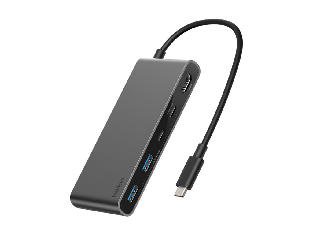 BELKIN Connect 7-in-1 USB-C Hub with Dual USB-C Ports - Silver