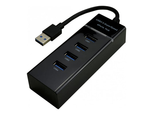 MCL 4 ports USB 3.0 hub - Black