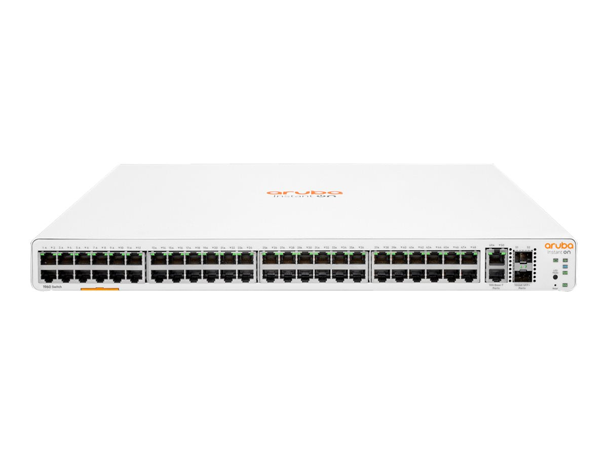 HPE Networking Instant On 1960 48G 2XGT 2SFP+ Switch Commutateur C2+ intelligent 48 x 10/100/1000 + 2 x 10 Gigabit SFP+ + 2 x 10 Gb