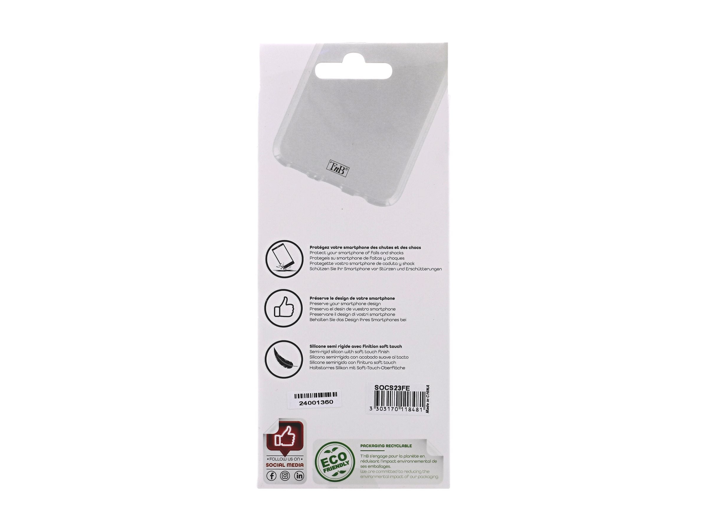TNB Coque silicone pour Samsung S23 Fan Edition - transparent