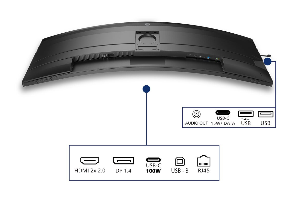 PHILIPS 49B2U5900C/00 48.8p 5120x1440 75Hz VA CURVED H/A 150MM SUPERWIDE USB C DOCKING DISPLAY 100W SmartKVM USB HUB SPEAKERS