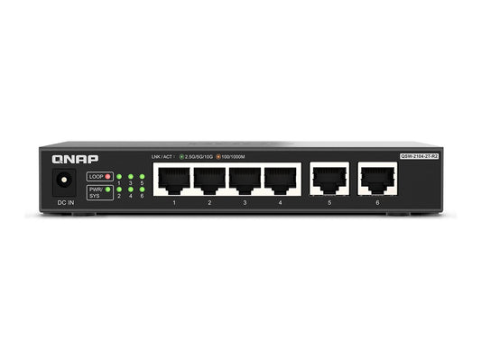 QNAP QSW-2104-2T-R2 2 ports 10GbE RJ45 5 ports 2.5GbE RJ45 unmanaged switch