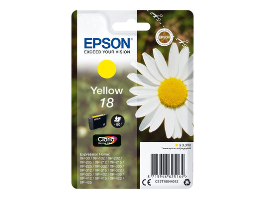 EPSON 3LB 18 ink cartridge yellow standard capacity 3.3ml 180 pages 1-pack RF-AM blister w/s