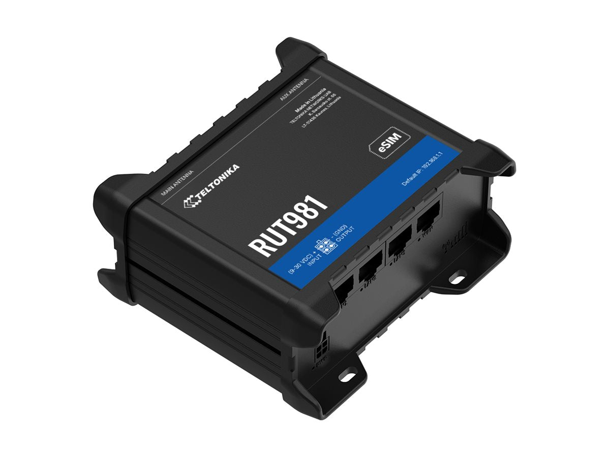 TELTONIKA NETWORKS RUT981 DUAL SIM eSIM 4G/LTE/3G/2G ETH WiFi Router GLOBAL Telit Modem
