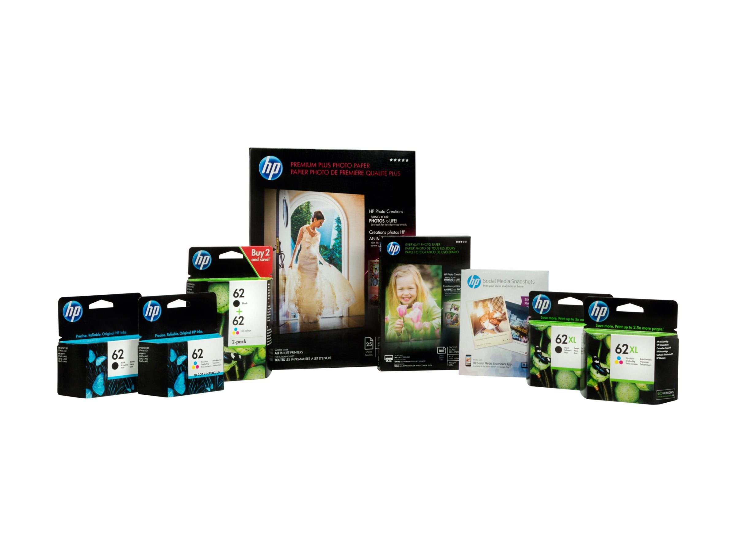 HP 62 original Ink cartridge C2P06AE UUS tri-colour standard capacity 1-pack