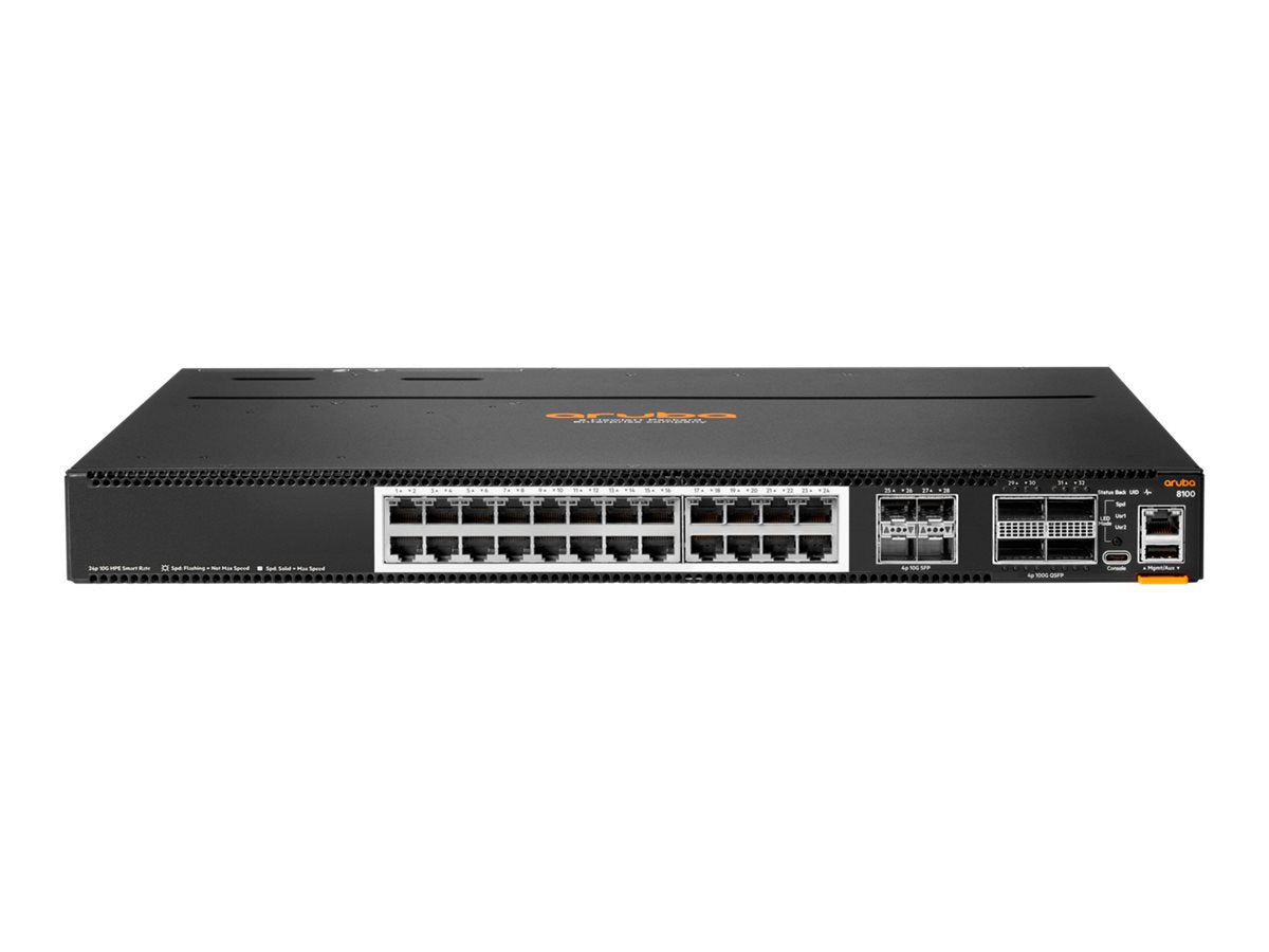 HPE Aruba Networking CX8100 24x10G Base-T 4x10G SFP+ 4x40/100G QSFP28 FB 3Fan 2ACPSU SW Bundle EU en