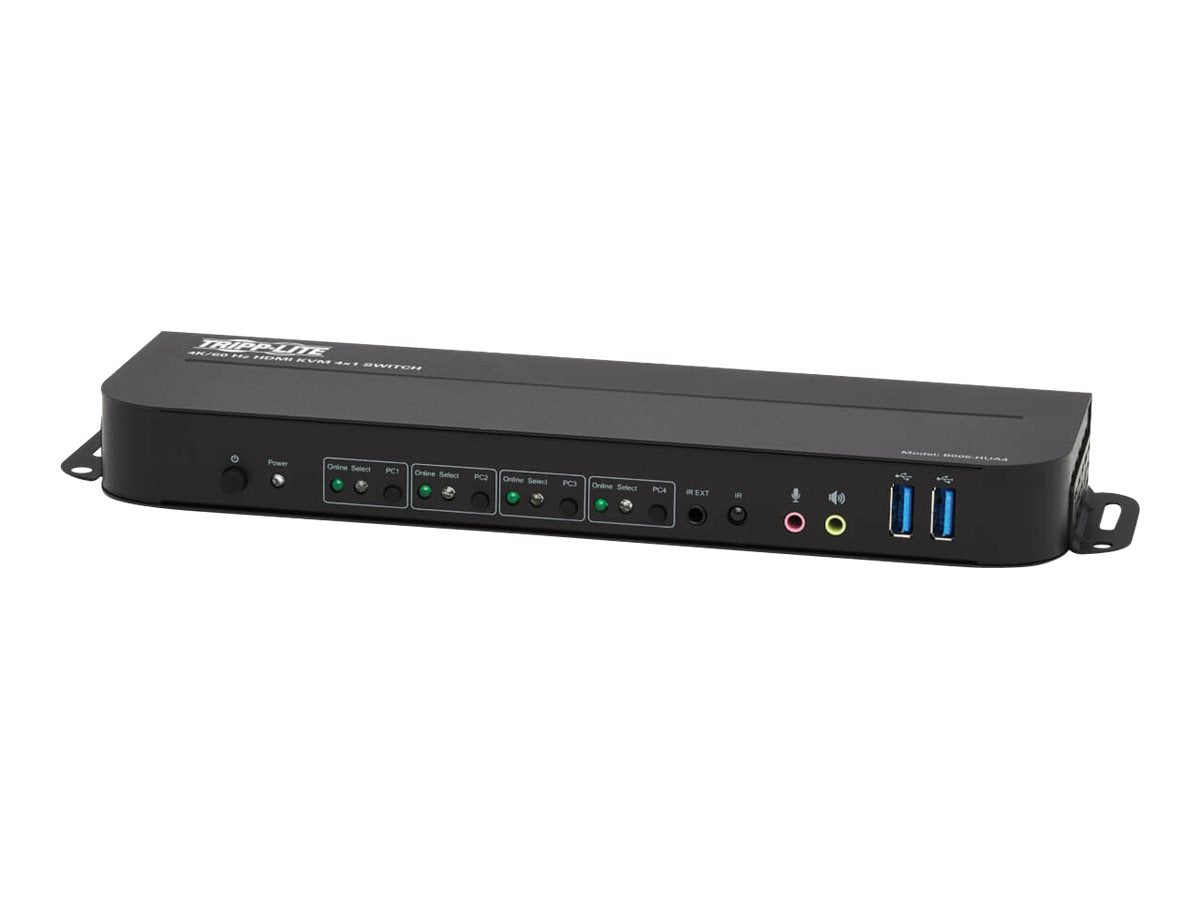 EATON TRIPPLITE HDMI USB KVM Switch 4-Port 4K 60Hz HDR HDCP 2.2 IR USB Sharing KVM/audio/USB switch 4xKVM/audio/USB