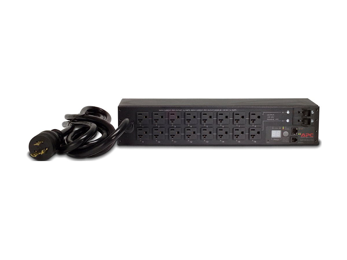 APC Switched Rack PDU AP7902B Rack AC 100/120V 2880VA input NEMA L5-30P output connectors 16 NEMA 5-20R 2U 3m cord Black