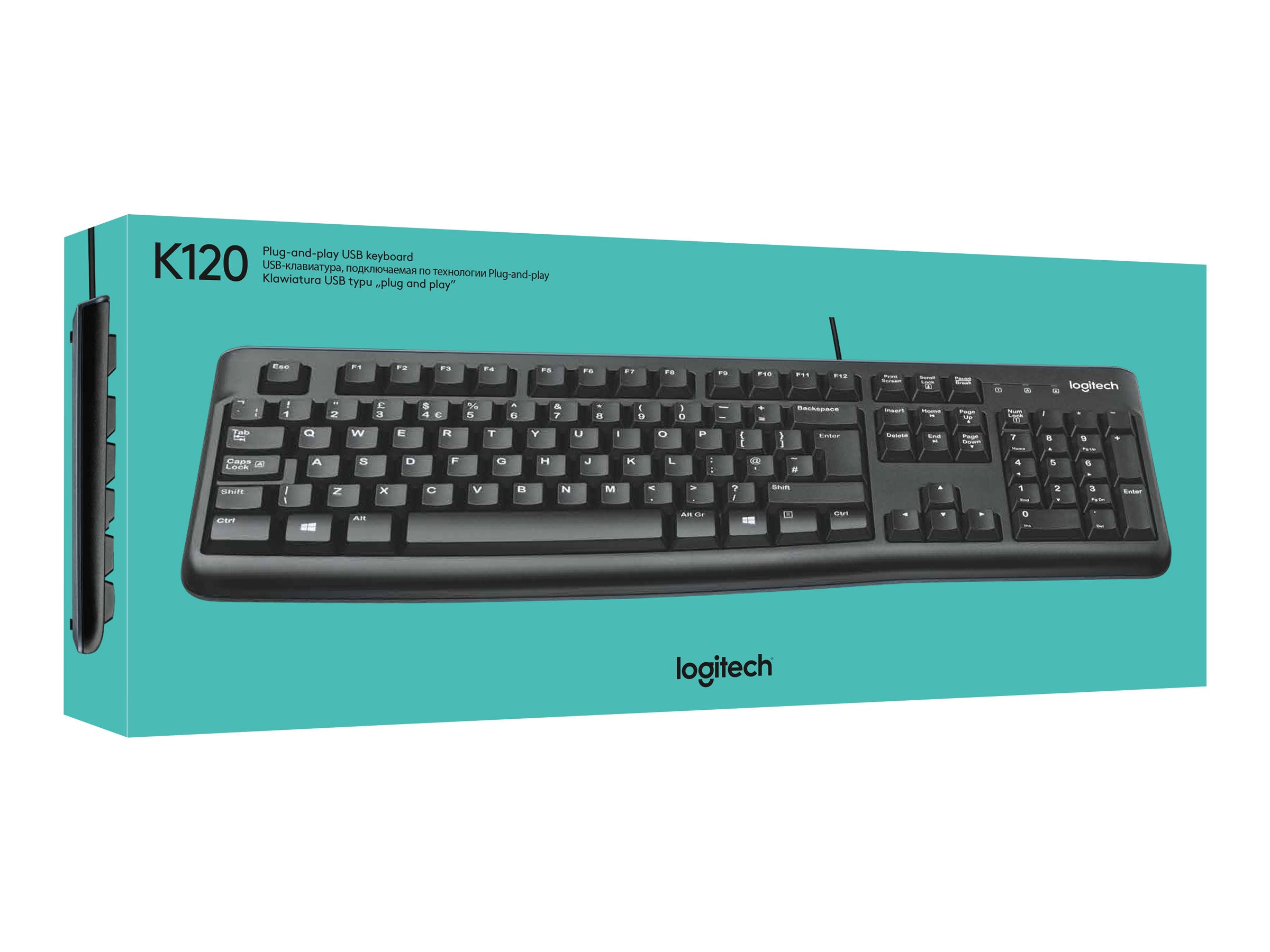 LOGITECH K120 Corded Keyboard black USB (FRA)