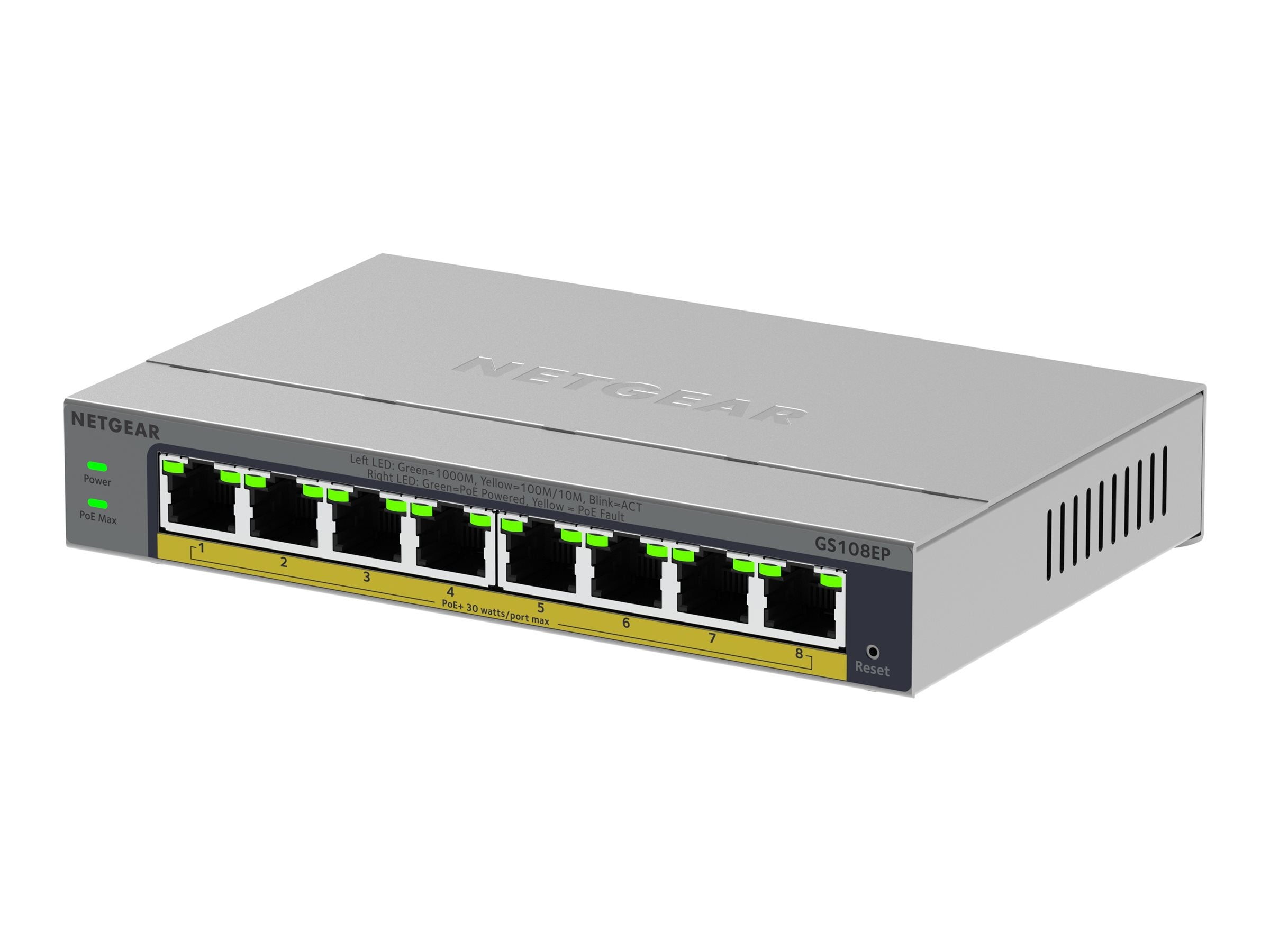NETGEAR 8PT GB PLUS SWICH W/ POE+ GS108EP