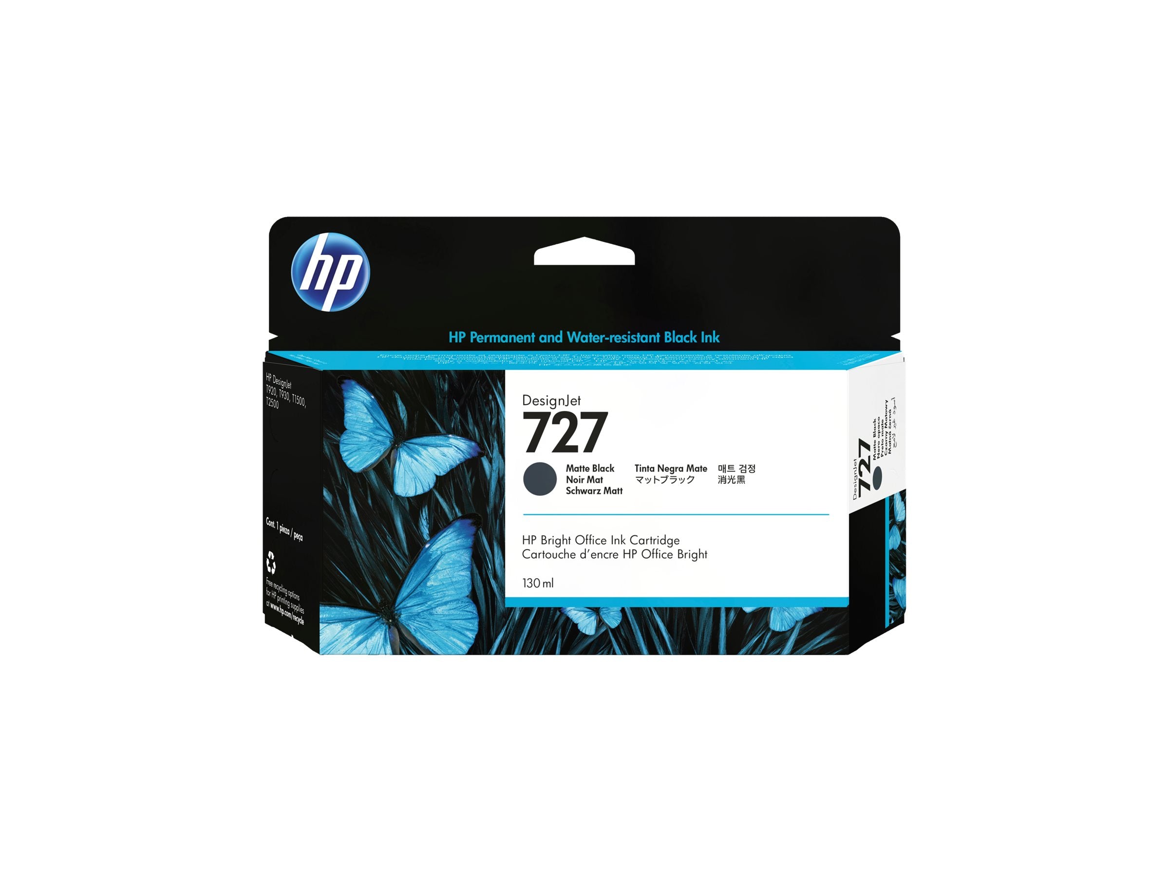HP 727 original Ink cartridge B3P22A matte black standard capacity 130 ml 1-pack