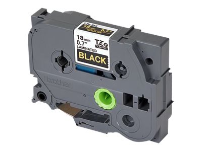 BROTHER P-TOUCH TZE-344 gold sur noir  18mm