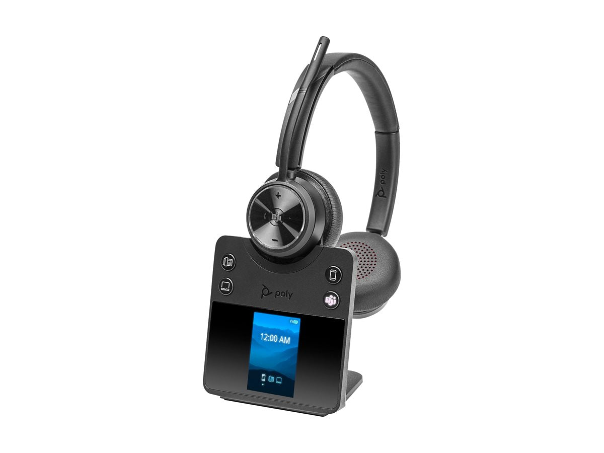 POLY SAVI 7420 Office Teams Casque DECT 2 écouteurs + socle