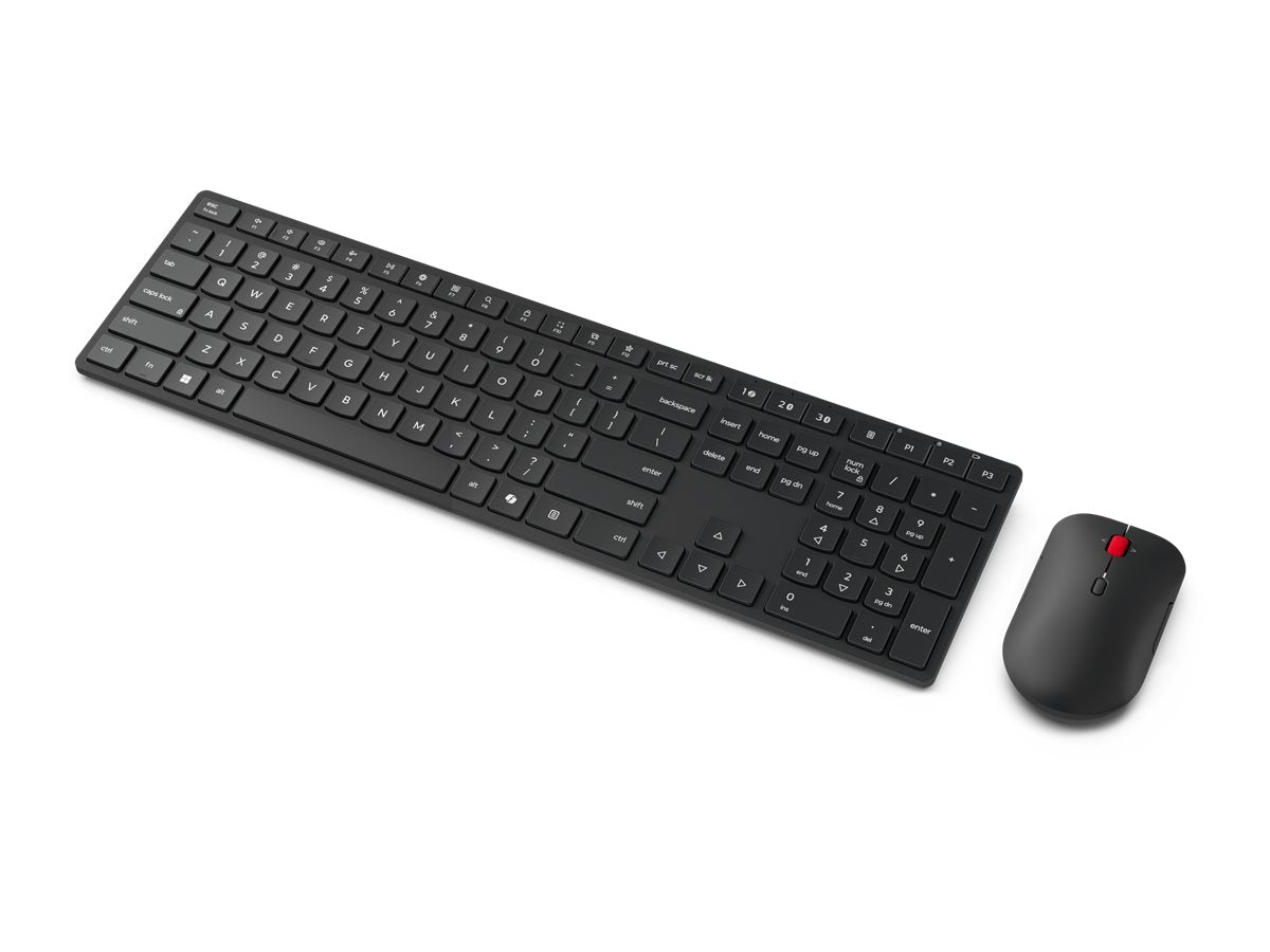 LENOVO Pro Combo 6000 Keyboard and mouse set wireless 2.4 GHz Bluetooth 5.3 AZERTY French eclipse black brown box (FR)