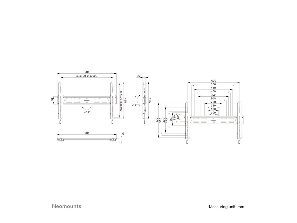 NEOMOUNTS WL35S-850BL16 Support pour écran mural 42-86p - inclinable - verrouillable - installation rapide