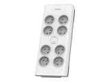 PHILIPS Rallonge multiprise parasurtenseur 8 prises 2m Blanc