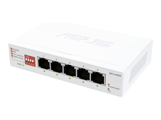 ASUS QG-U1080 Commutateur non administrable 5 ports 2.5G et 2 ports 10G SFP+ prenant en charge 4 modes intelligents