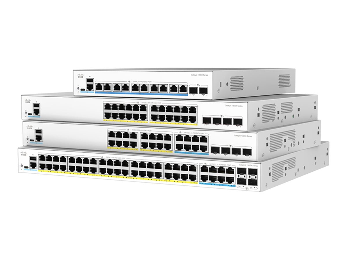 CISCO Catalyst 1300X 24-Port Switch Data-Only 4 x 10G SFP+ Uplinks 25G for Stacking