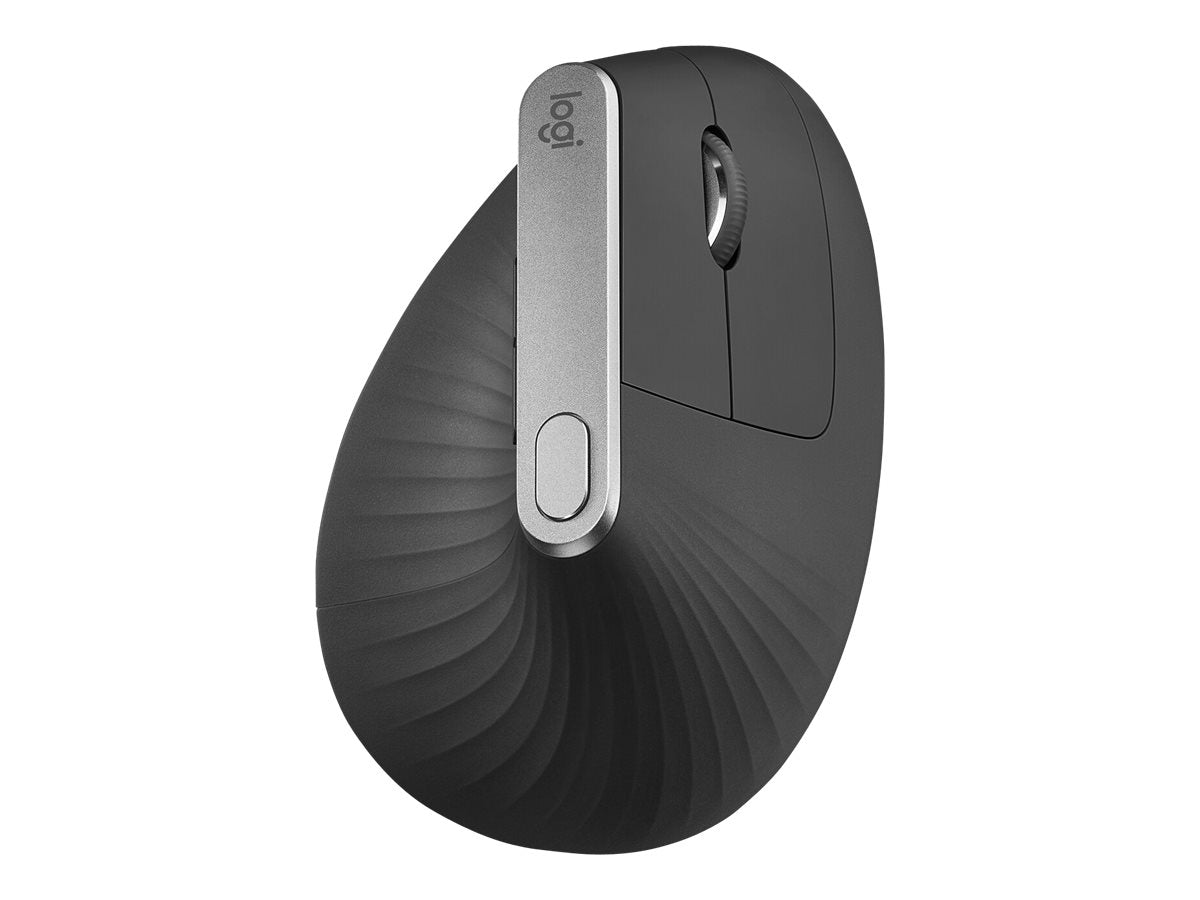 LOGITECH MX Vertical Vertical mouse ergonomic optical 6 buttons wireless wired Bluetooth 2.4 GHz USB wireless receiver graphite