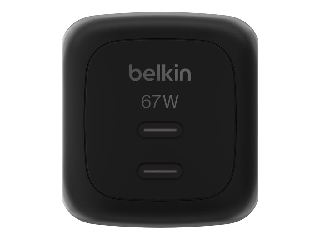 BELKIN BoostCharge 67W Dual USB-C PD Wall Charger with PPS BLK