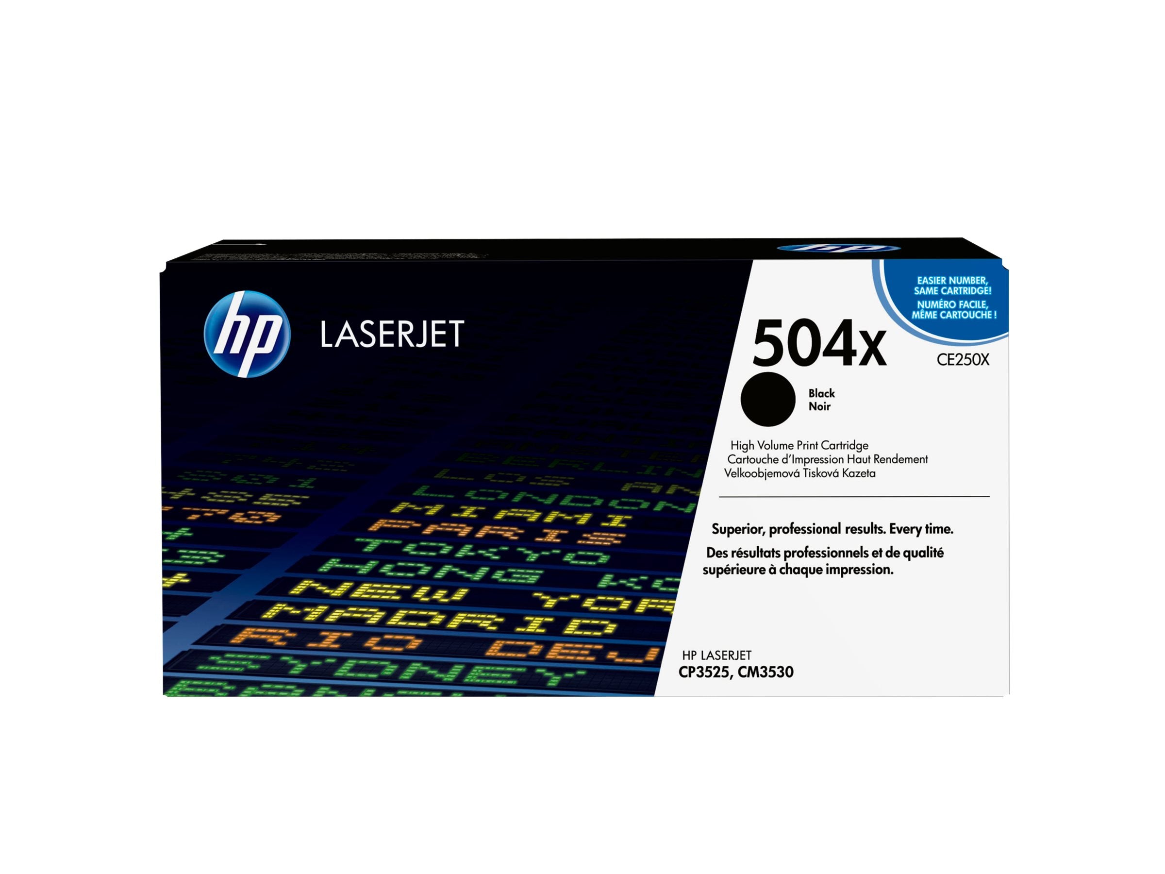 HP 504X original Colour LaserJet Toner cartridge CE250X black high capacity 10.500 pages 1-pack ColorSphere