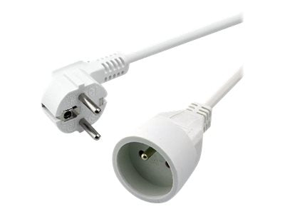 MCL Rallonge électrique mâle / femelle - 3m - Blanche