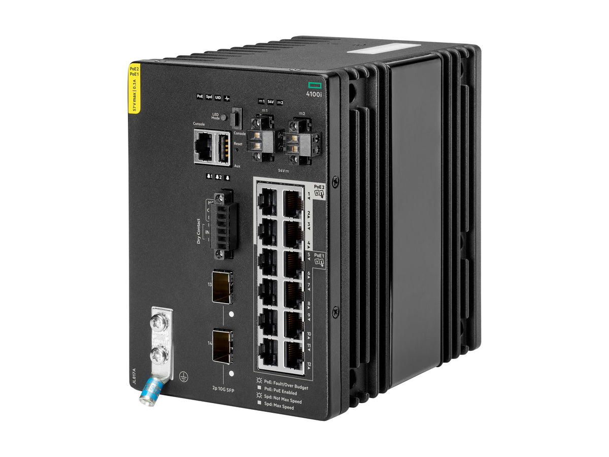 HPE Aruba 4100i Switch 12G 8 Port Class 4 PoE and 4 Port Class 6 PoE 2 SFP+ Layer 2 Web GUI CLI NetEdit REST APIs