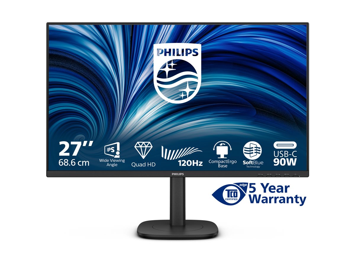 PHILIPS 27B2U3601 - Ã©cran LED - 27" - 2560 x 1440 QHD @ 120 Hz - IPS - 350 cd/mÂ² - 1500:1 - 4 ms - HDMI, DP, USB-C , Haut-parleurs