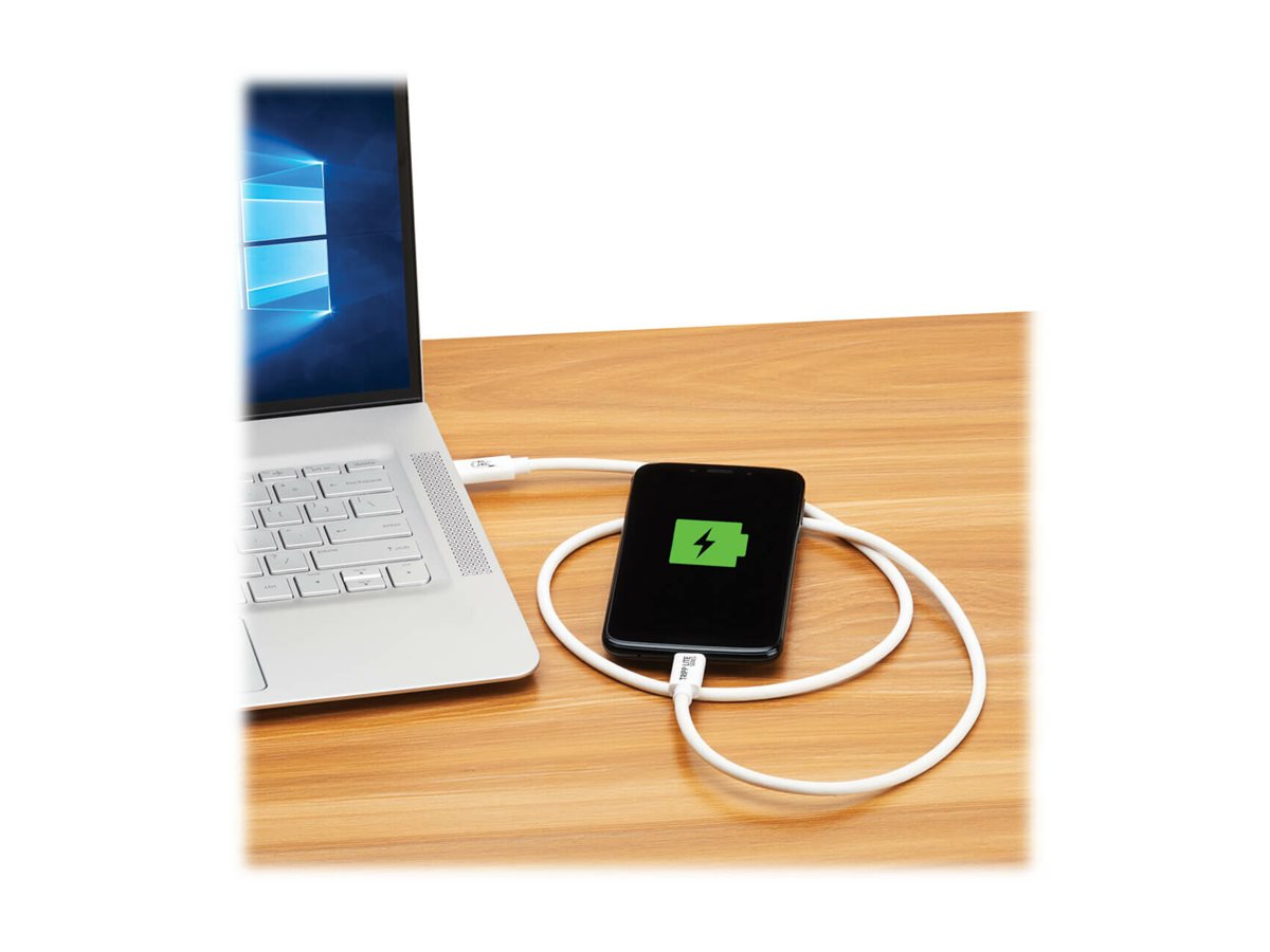 EATON TRIPPLITE series USB4 40Gbps Cable M/M USB-C 8K 60Hz 240W PD Charging White 1m 3.3ft.