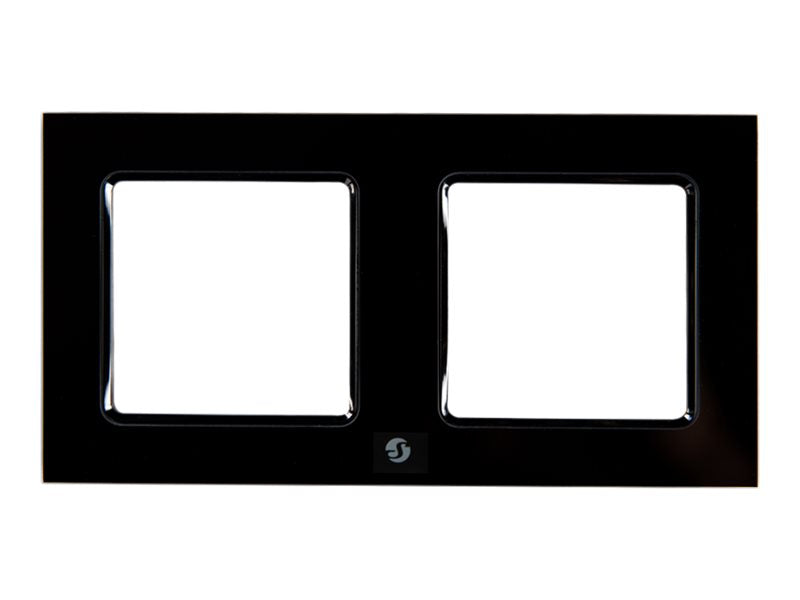 SHELLY Wall Frame 2 Black 2-Gang Wall Switch Frame