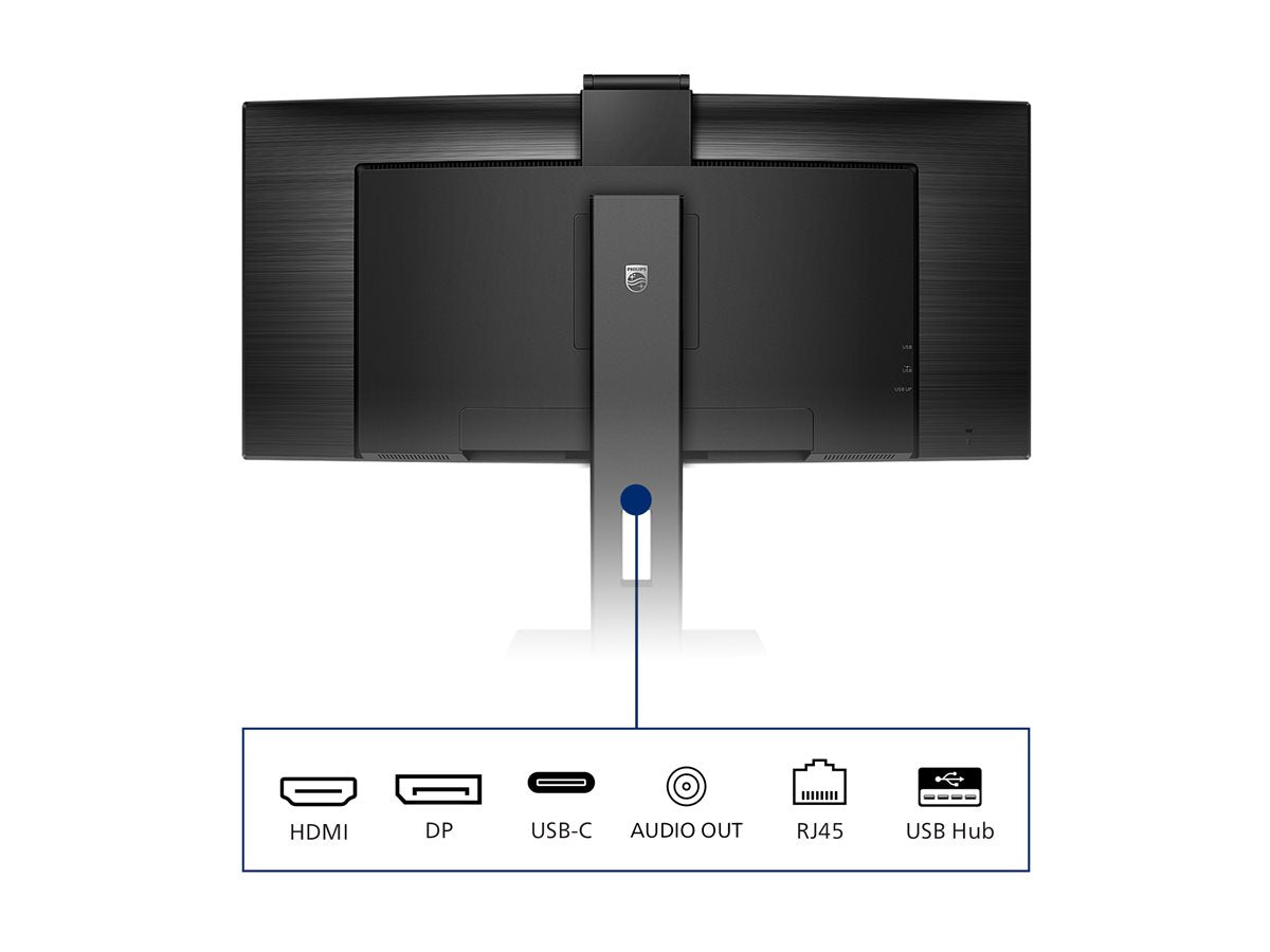 PHILIPS 346P1CRH/00 UWQHD, Curved, 34p, VA, Webcam, 100Hz, 4ms, Adaptive Sync, Docking USB-C, USB-C Port, DP, HDMI, Height adj. HP