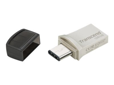 TRANSCEND 128Go ClÃ© USB3.1 Gen 1- On TheGo - Type A et C - ArgentÃ©e