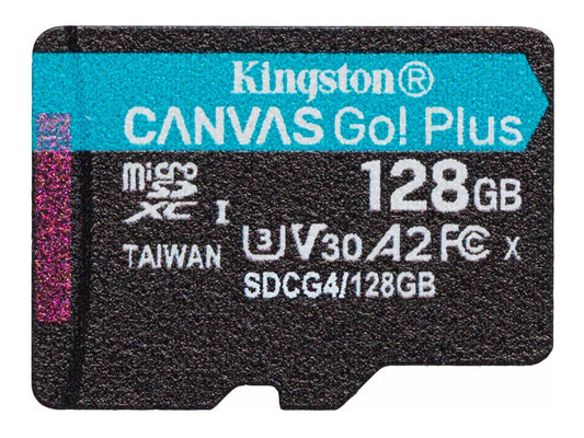 KINGSTON 128Go microSDXC Canvas Go Plus Gen4 200R A2 U3 Single Pack w/o ADP