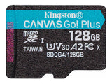 KINGSTON 128Go microSDXC Canvas Go Plus Gen4 200R A2 U3 Single Pack w/o ADP