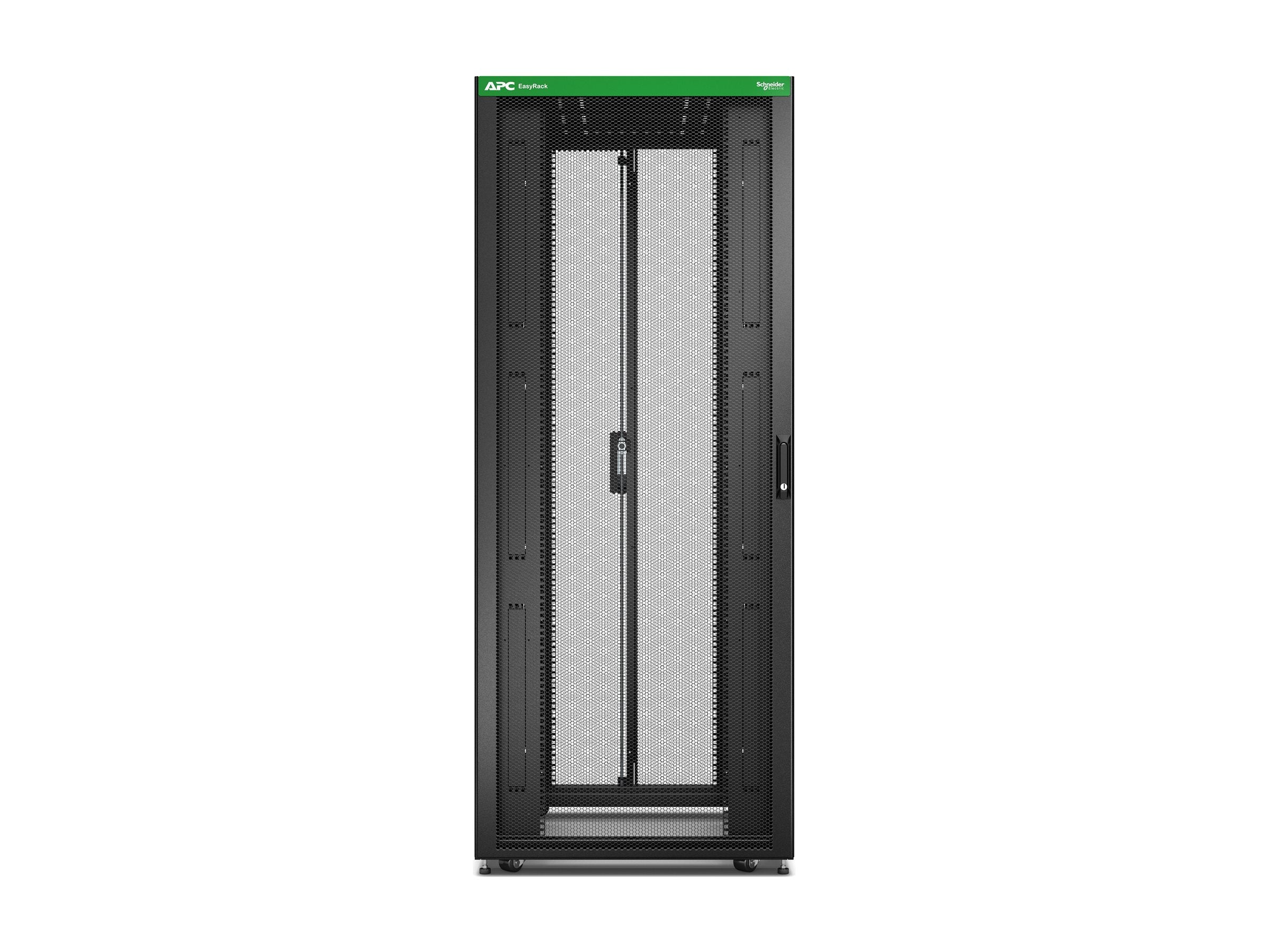 APC Easy Rack 42Ux800x1000 with Roof castors feet and 4Brackets No Side panels Bottom black