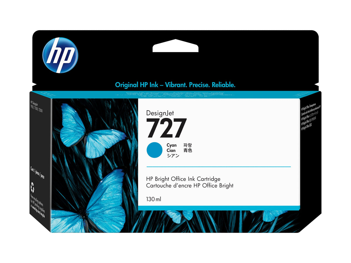 HP 727 original Ink cartridge B3P19A cyan standard capacity 130 ml 1-pack