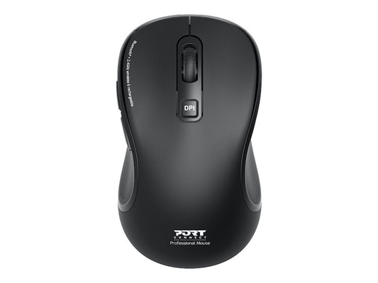 PORT DESIGNS Bluetooth + 2.4GHz wireless and rechargeable Ergo Soft mouse with inclined design for natural hand position