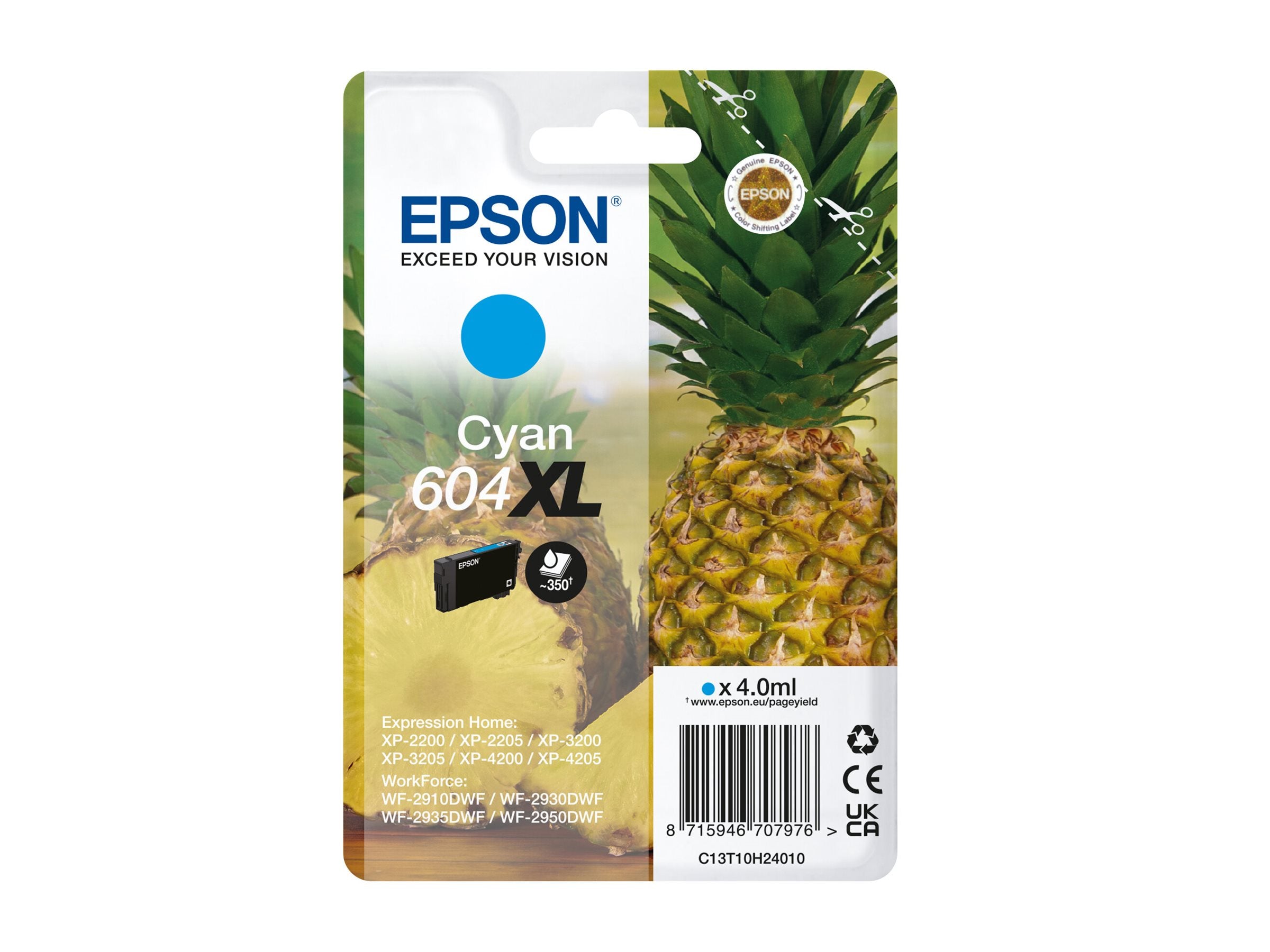 EPSON 4LB Singlepack Cyan 604XL Ink