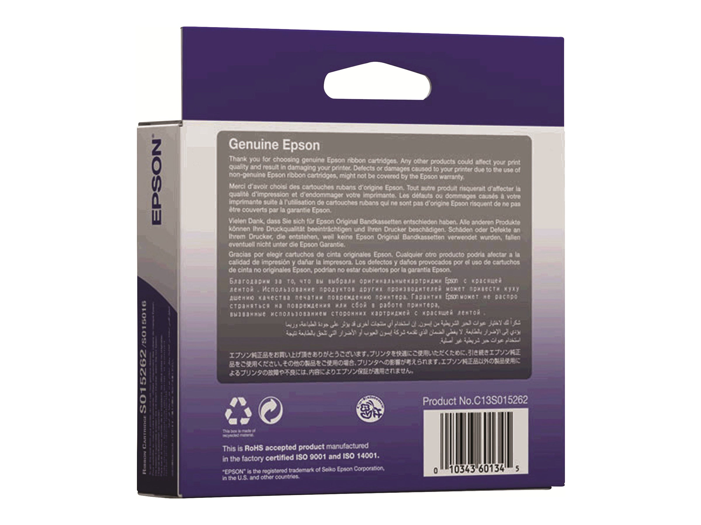 EPSON S015262 ruban noir pack de 1