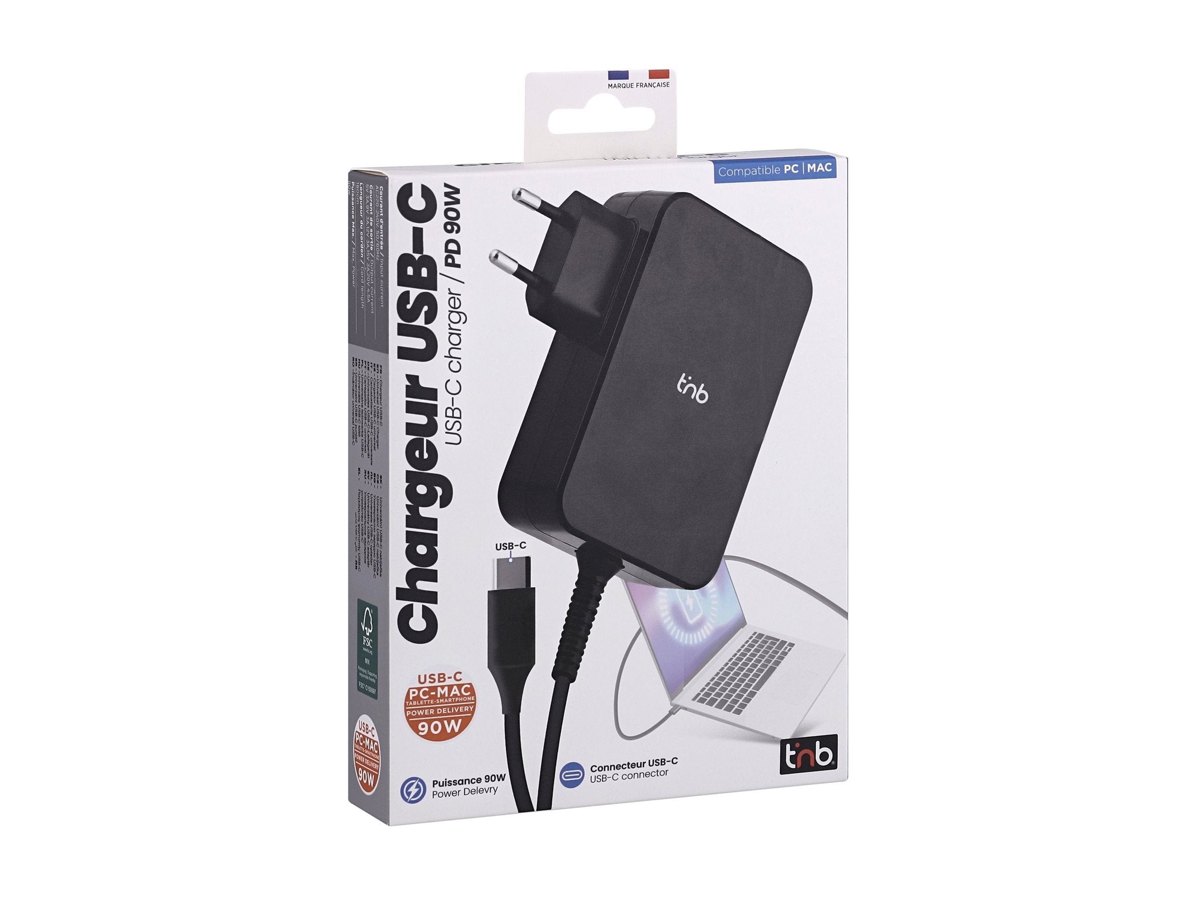 TNB 90W USB-C Charger With Wall Outlet